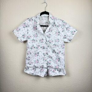 Vtg The Lingerie Collection Women's 2-Piece Pajama Shorts Set Cottagecore XS